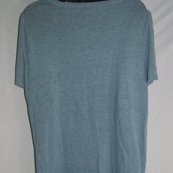Loft linen women size XL blue grey shirt - Picture 3 of 3